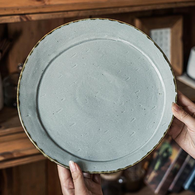 Niche Special-Shaped Plate Retro Steak Plate Pasta Plate Characteristic Ceramic Plate Household Vegetable Plate Large Plate Dinner Plate