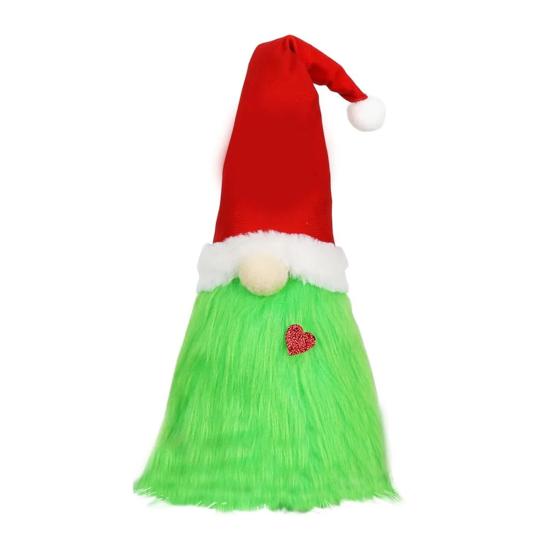 Yousheng Green Gnome Christmas Tree Topper Plush Xmas Elf Tree Topper Decoration for Christmas Tree Holiday Home Decor