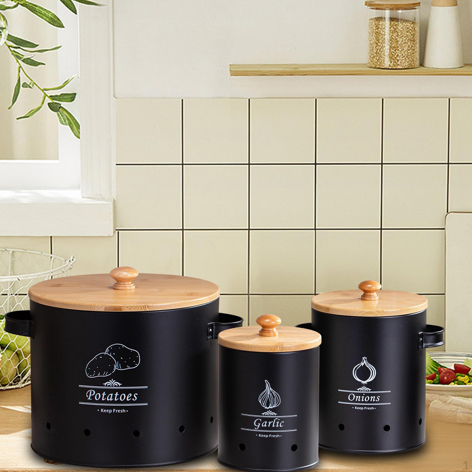 

Набор для хранения Trio: картофель, лук и чеснок чёрный