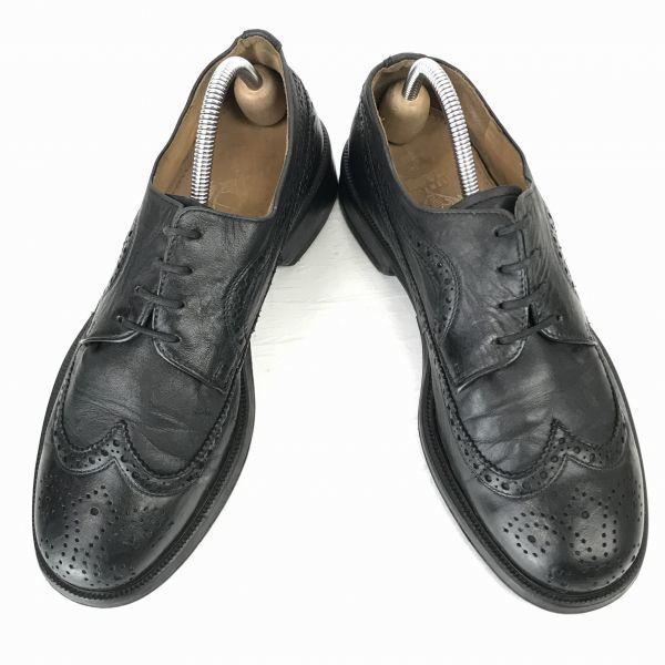 Lloyd Heavy Leather Wingtip 25.5 Black Dress Shoes Made in Germany(USED)