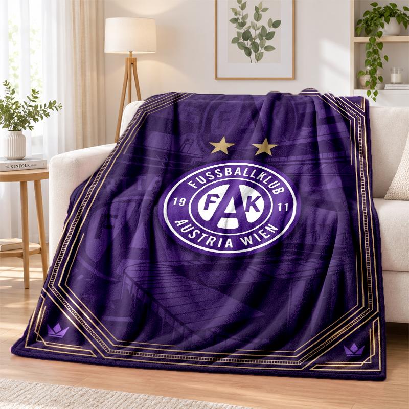 Austria Wien FC Printed Flannel Blanket Warm Comfort Bed Throw For Indoor Home Decoration