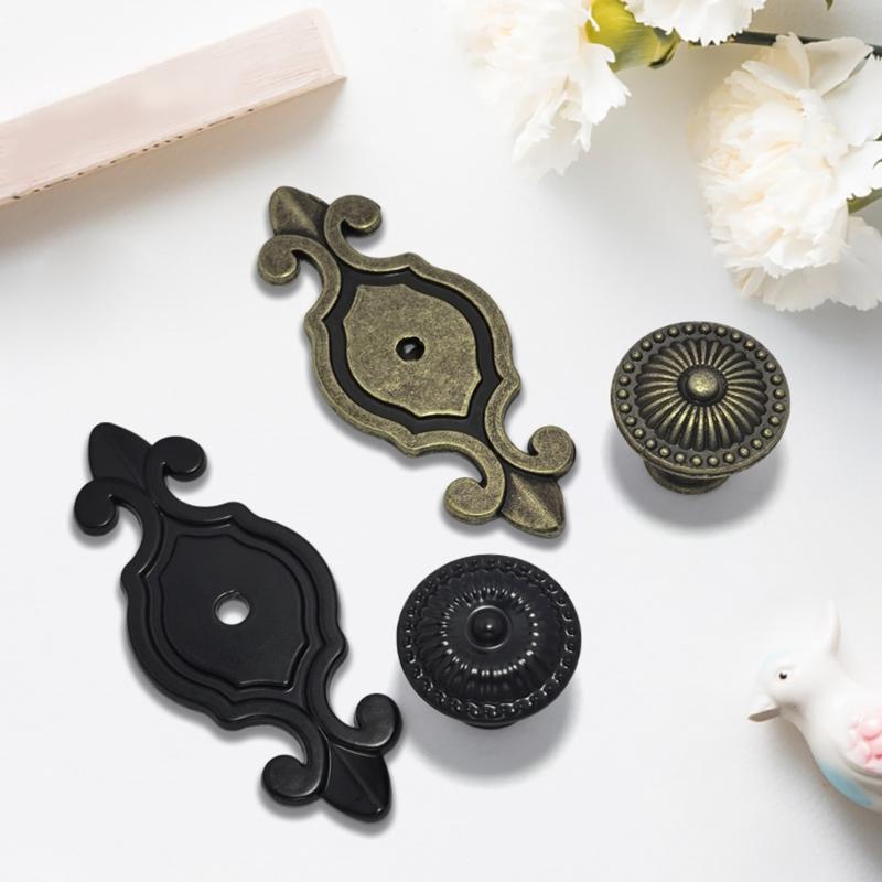 Pack Of 2 Antique Drawer Pulls Retro Cupboard Handles Easy Installation Strong Designs 7.35cm Length for Furniture