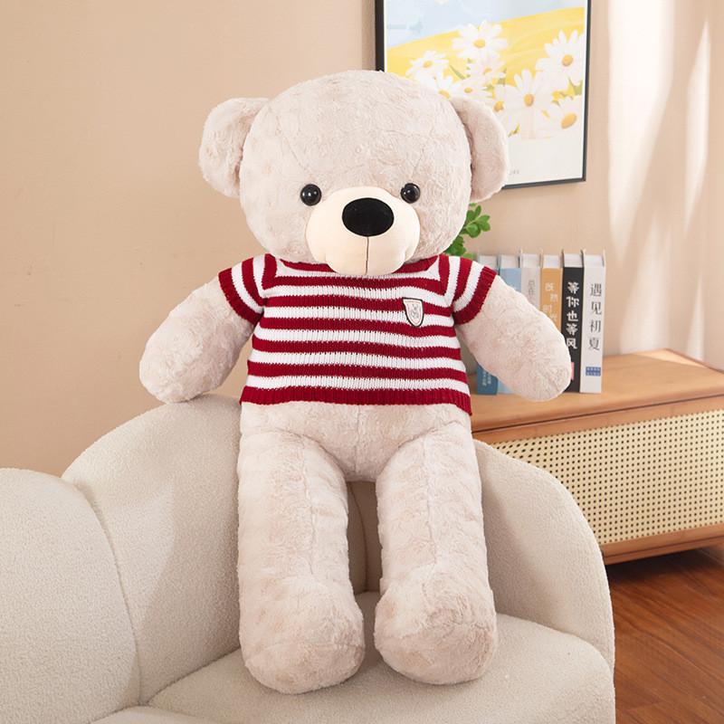 Large Tie Bow Sweater Teddy Bear Plush Toy Girls Birthday Gift Child Companion