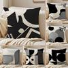 Abstract Geometric Modern Boho Pillow Case Anti-dustmite Pillowcase Invisible Zipper Silky Short Plush Sofa Cushion Cover