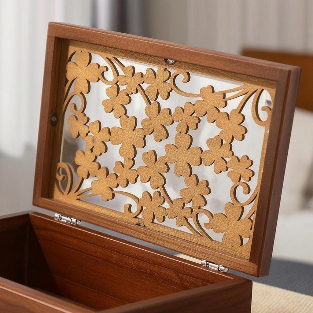 Wooden Jewelry Box Handcrafted-Style Organizer with Drawers Compact