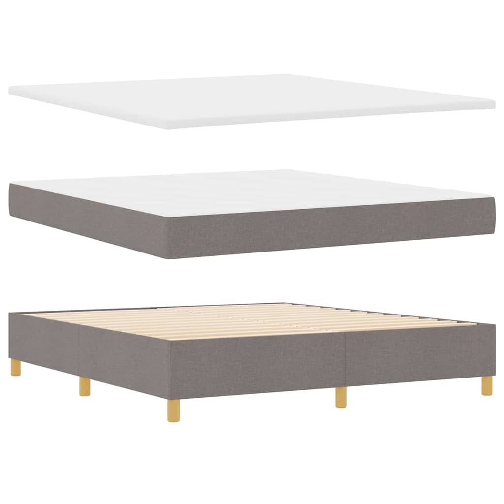 Box Spring Bed with Mattress Taupe 180 x 200 cm Fabric
