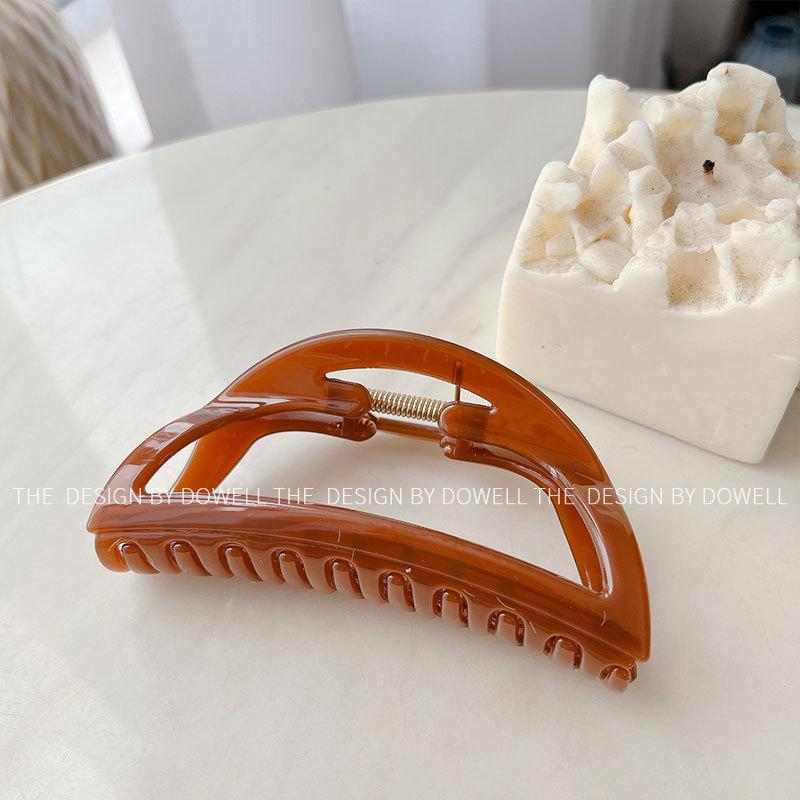 

Большой модный зажим-краб Shark Идеален для элегантных причесок и стильных образов Dark Brown