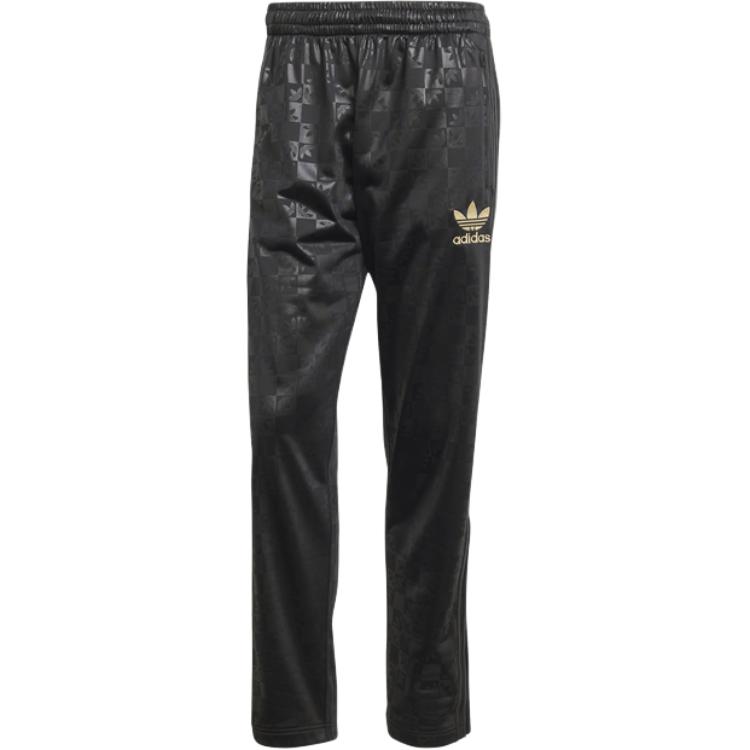 Adidas Originals Logo Elastic Straight Leg Knitted Sports Pants Men bottoms Black JI8057 M