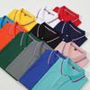 Breathable Summer Turn-Down Collar Polo Shirt - Solid Color, Short-Sleeved, Comfortable, Customizable Workwear T-Shirt
