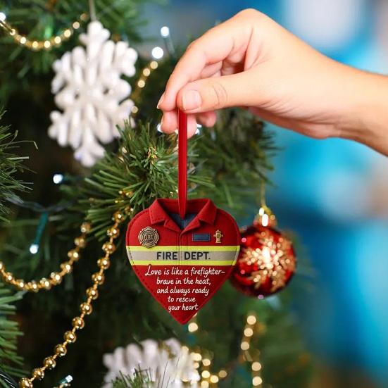 Occupational Love Heart Ornaments Heart Ornament to Honor Chef/Teacher/Builder/Firefighter for Christmas Tree Decor