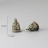 Yellow and Green Retro Silver Hollow Bell Pendant Charm - Handmade DIY Jewelry Accessory