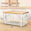 2 Pack Stackable Bamboo Lid Trash Bag Holder Extra Large Garbage Bag Dispenser for Kitchen Laundry Room Under Sink Organization