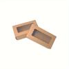25pcs Brown Kraft Paper Gift Packaging Box Macaron Boxes with Clear Display Window Mini Cookie Boxes Candy Treat Boxes