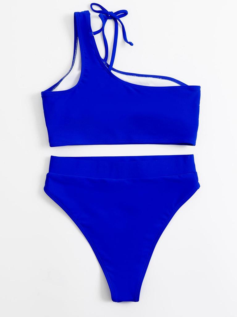 Women's Solid Color Sexy Cutout Split Swimsuit Bikini YW09