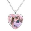 The Husky And His White Cat Shizun ErHa Mo Ran Chu WanNing Anime Cosplay Glass Cabochon Pendant Heart Necklace GiftsTo Friends