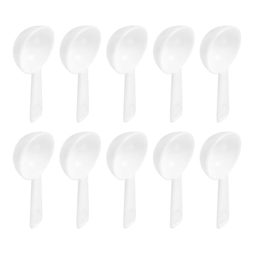 UXCELL 20-Piece Plastic Measuring Spoon, Reusable Powder Scoop, Short Handle, 3g, White