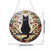 Moonlight Black Cat Pattern Dyed Window Hanging Decoration/Light Catching Cat Shadow Window Decoration/Sun Cat Small Curtain Exc