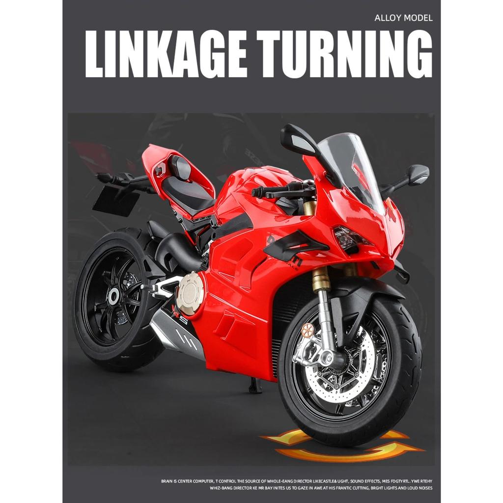 1/9 Ducatis V4S Panigale Alloy Die Cast Motorcycle Model Toy Vehicle Collection Carrying Lighting Off Road Autocycle Toys Car