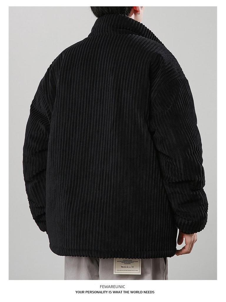 2024 Herren- & Damen-Verdickter Winddichter Cordmantel - Amerikanischer Retro, Herbst/Winter Stehkragen, Kältebeständig