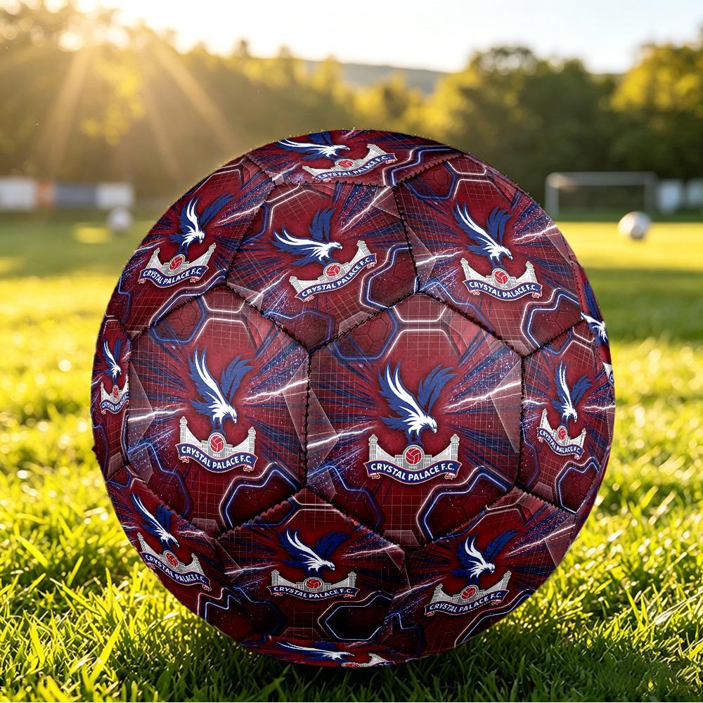 Pallone da Calcio Stampato Crystal Palace Taglia 5, Antiscivolo, Pallone da Partita per Adulti, Souvenir per i tifosi di Calcio