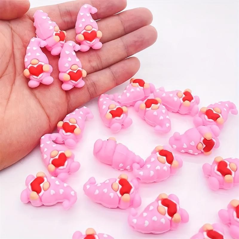 5Pieces Valentine Day Craft Beads 30mm Valentine Dwarf Silicone Beads for Bracelet Necklace Jewelry Making Art Craft