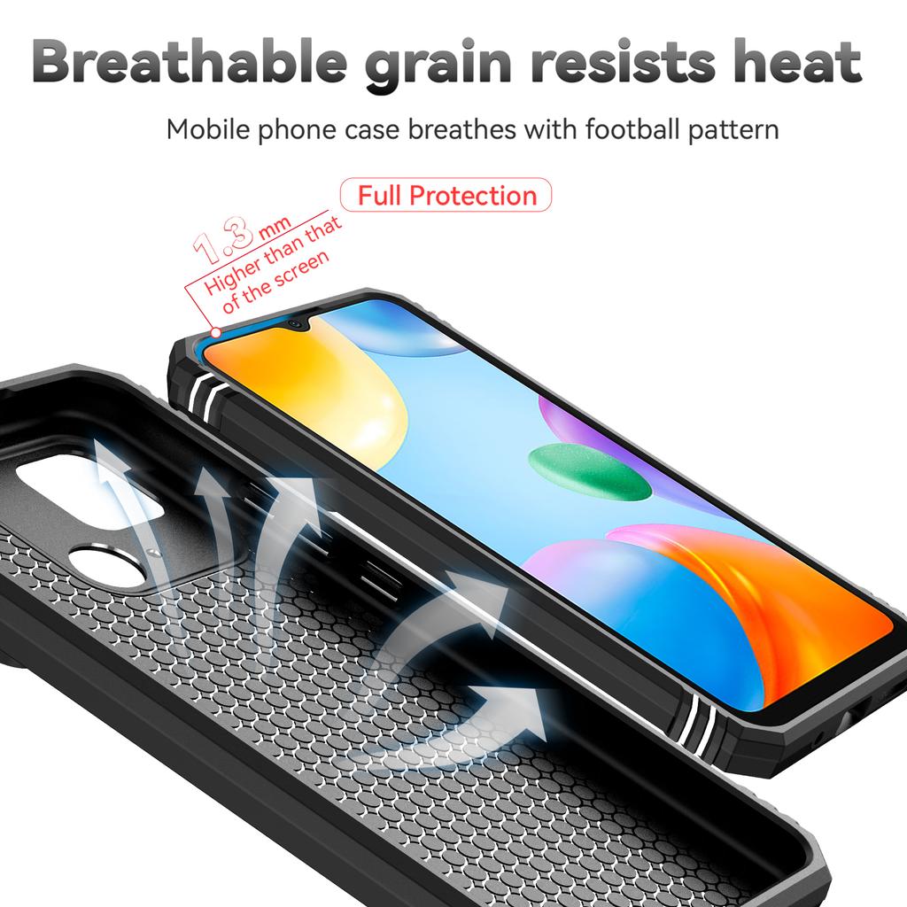 For Xiaomi Redmi 10C/Xiaomi Poco C40 Armor Phone Case Camera Lens Protection Metal Ring Stand Shockproof Case