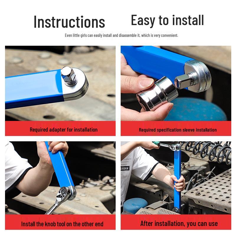 Clé à cliquet d'extension universelle réglable à double extrémité