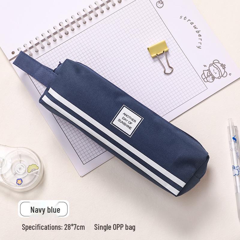 

Large Capacity Oxford Cloth Pencil Case - Creative Back to School Stationery Tote 7*21cm темно-синий