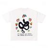 Creative Snake Printed Pure Cotton T-shirt Men and Women with The Same Round Neck Cotton Short-sleeved Kawaii Y2k Kpop T-shirt