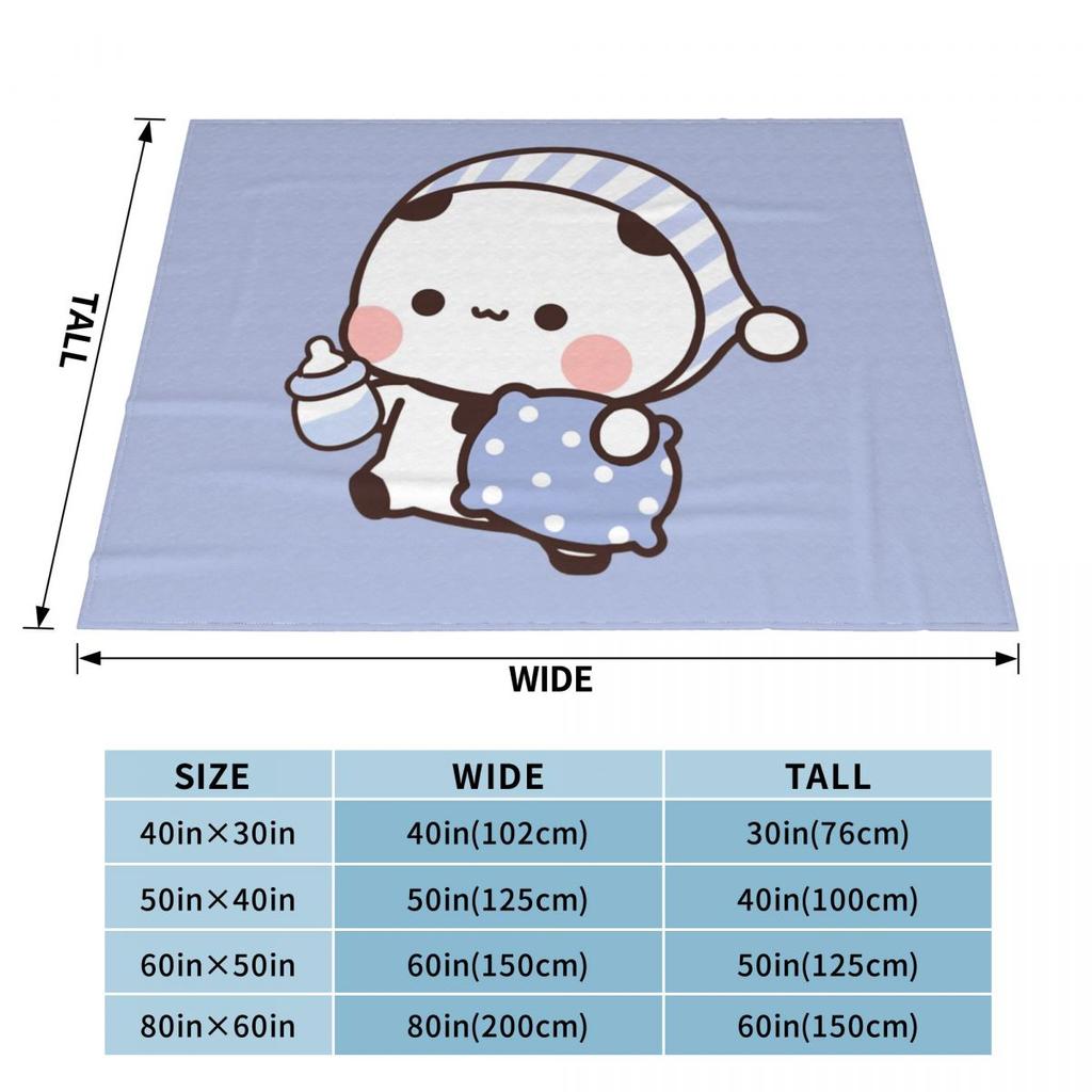 Bubu Dudu Going To Sleep Blanket Flannel All Season Panda and Bear Portable Soft Throw Blanket for Bedding Bedroom Quilt