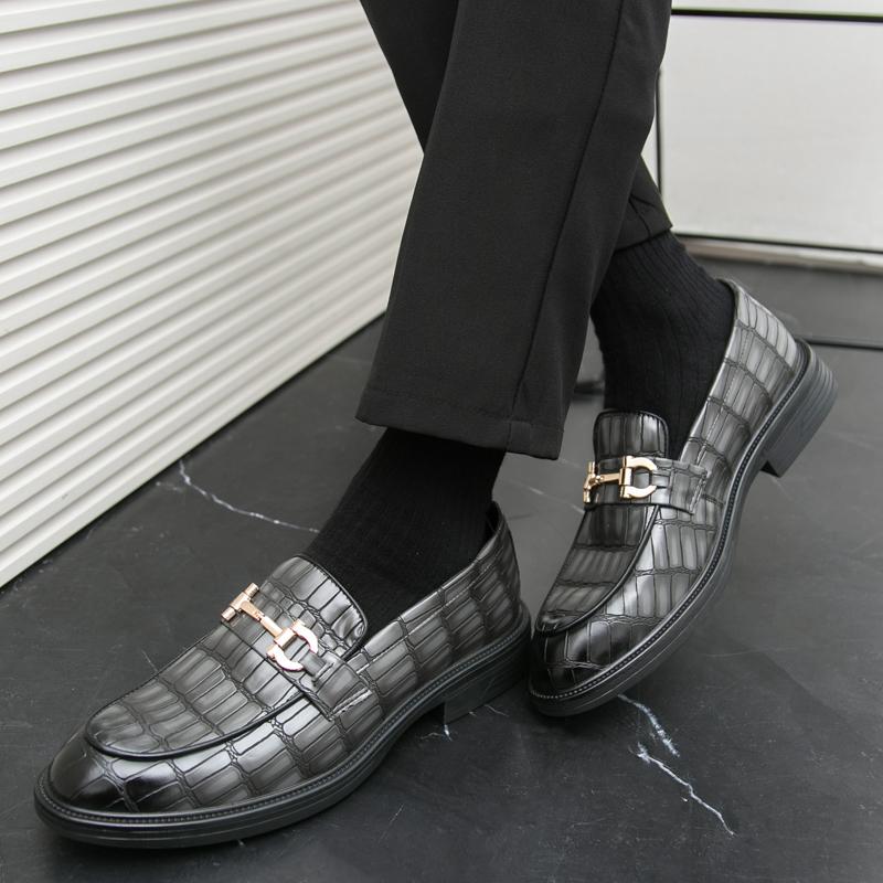Fashion Autumn British Style Men's Shoes Korean Version of Men's Wedding Shoes To Increase Business Formal Casual Leather Shoes
