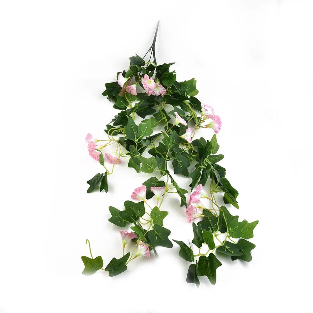 Artificial Flower Rattan Fake Plant Vine Decoration Wall Hanging Roses Flowers For Home Wed Party Interior Outdoor Decoration