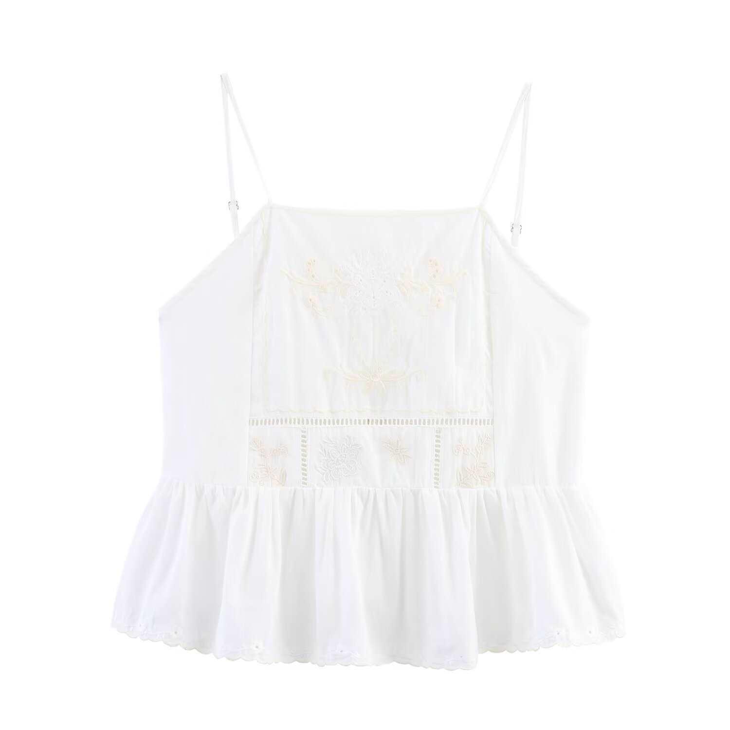 Women s Summer Floral Bow Top - Sexy Cross-Border Fashion Medium белый