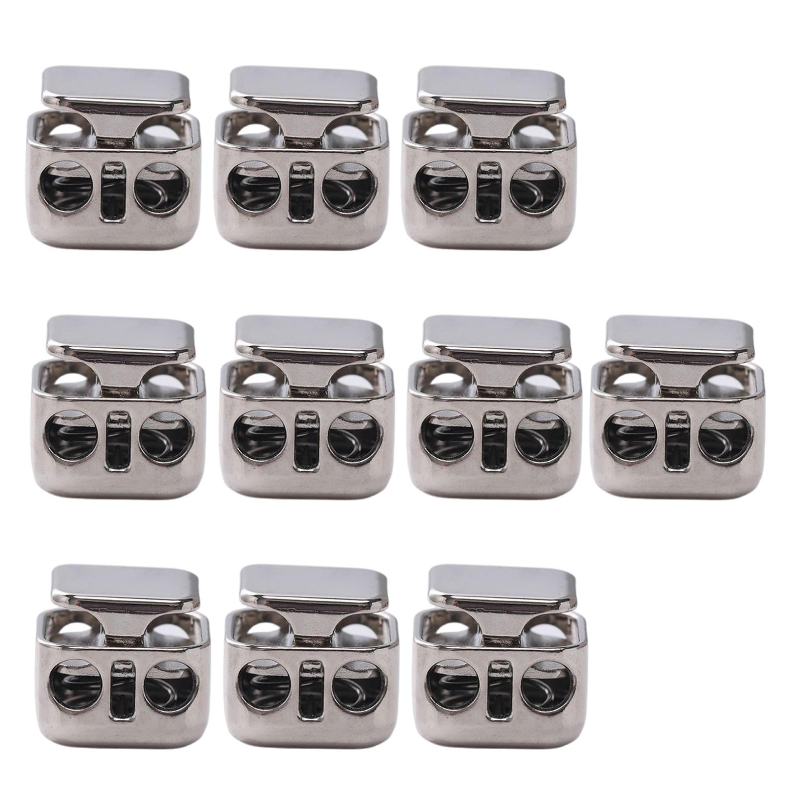 

10pcs Paracord Fasteners with Double Hole Design, Ideal for Backpack Straps and Outdoor Equipment белый