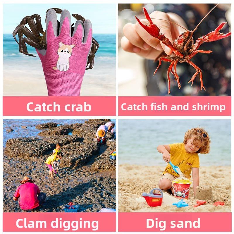 DIY Kinder Sicherheitsschutzhandschuhe Langlebig Wasserdicht Arbeit Garten Rutschfest,Kinder Latexhandschuhe,Durchstichfest,Küche