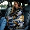 1pc Blue Elephant Crown Jewelry Royal Indian Art Fleece Blanket Elegant Design Soft Plush Throw For Home Decor Gift Idea