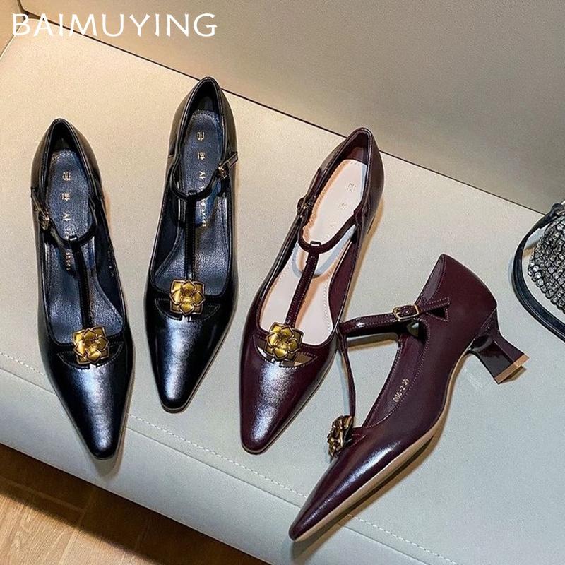 Flache Damen Elegante Schuhe Spitzschuh Mittelhohe Absätze Mode Sandalen 2025 Trend Winter Kleid Party Pumps Designer Damen Zapatillas