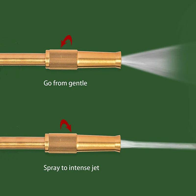 Spray Nozzle Water Gun Brass High Pressure Direct Spray Sprinkler Quick Connector Home Garden Hose Adjustable Gun