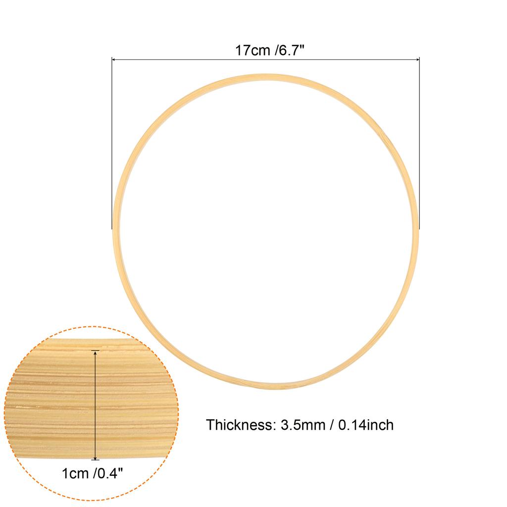 6/8/12pcs Wooden Bamboo Floral HoopCraft Rings for DIY Wedding Wreath Decor Dream Catcher and Hanging Crafts