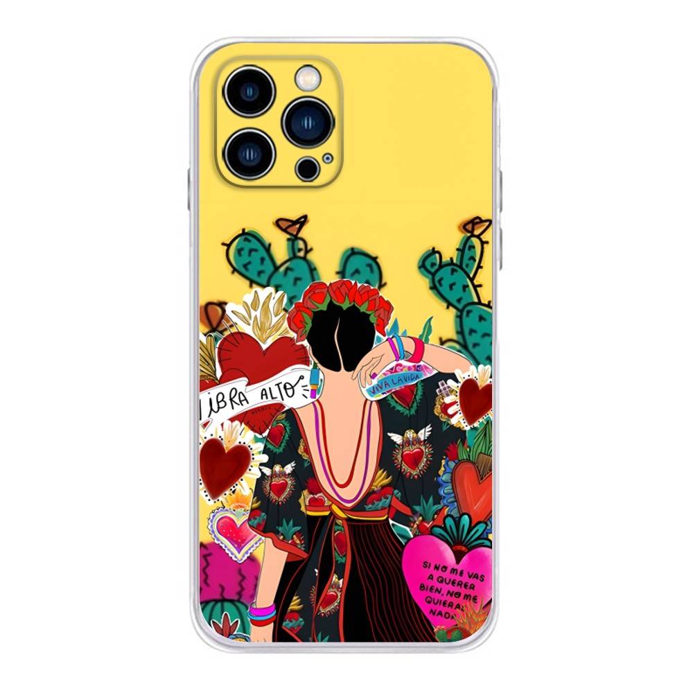 

Модный Чехол для Телефона F-FridaS-S K-Kahlo Для iPhone 17,16,15,14,13,12,11 Plus,Pro,Max,XR,Plus,E,Mini Прозрачный Мягкий Чехол iPhoneXR