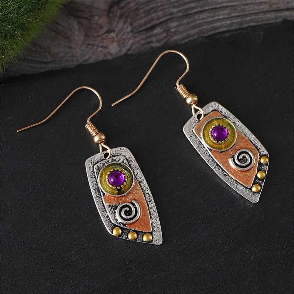 New Retro Leather Pattern Fashion Personality Camouflage Leopard Print Symmetrical Women's Earrings Wholesale