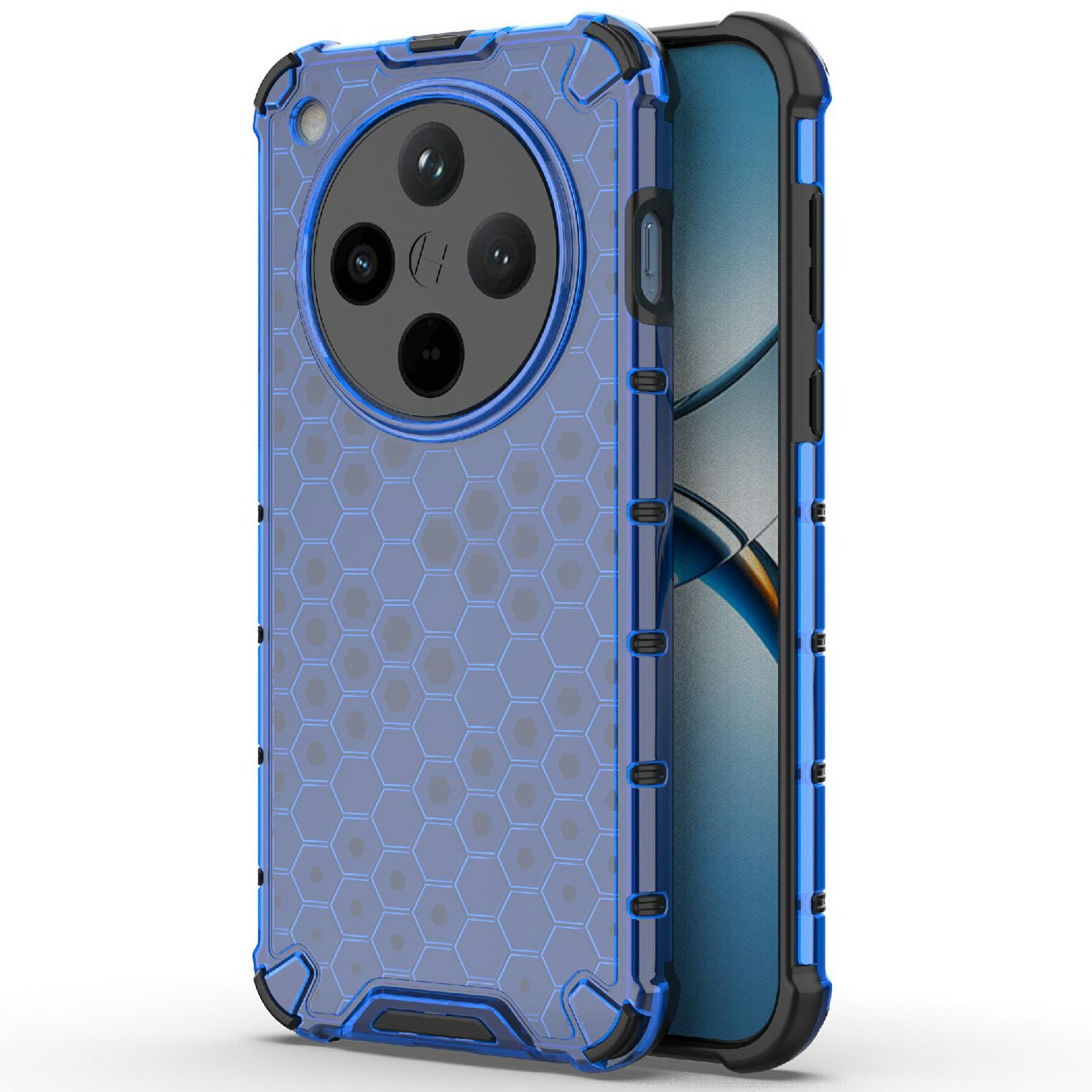 

For Oppo Find X8 5G Case PC+TPU Phone Cover Honeycomb Shape Blue