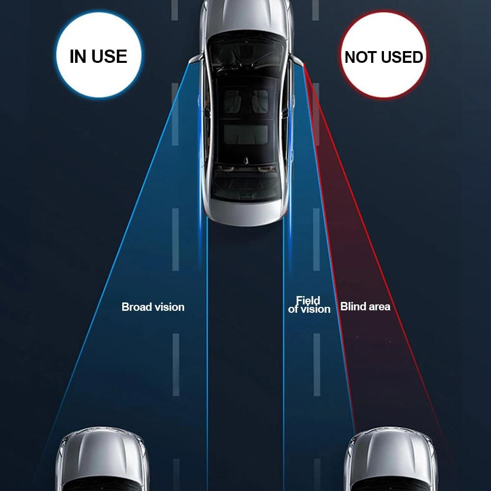 2 Stück Auto-Saugnapfhalterung, Hilfsrückspiegel, 360 Grad drehbar, Weitwinkel, runder Rahmen, Toter-Winkel-Spiegel, Universal