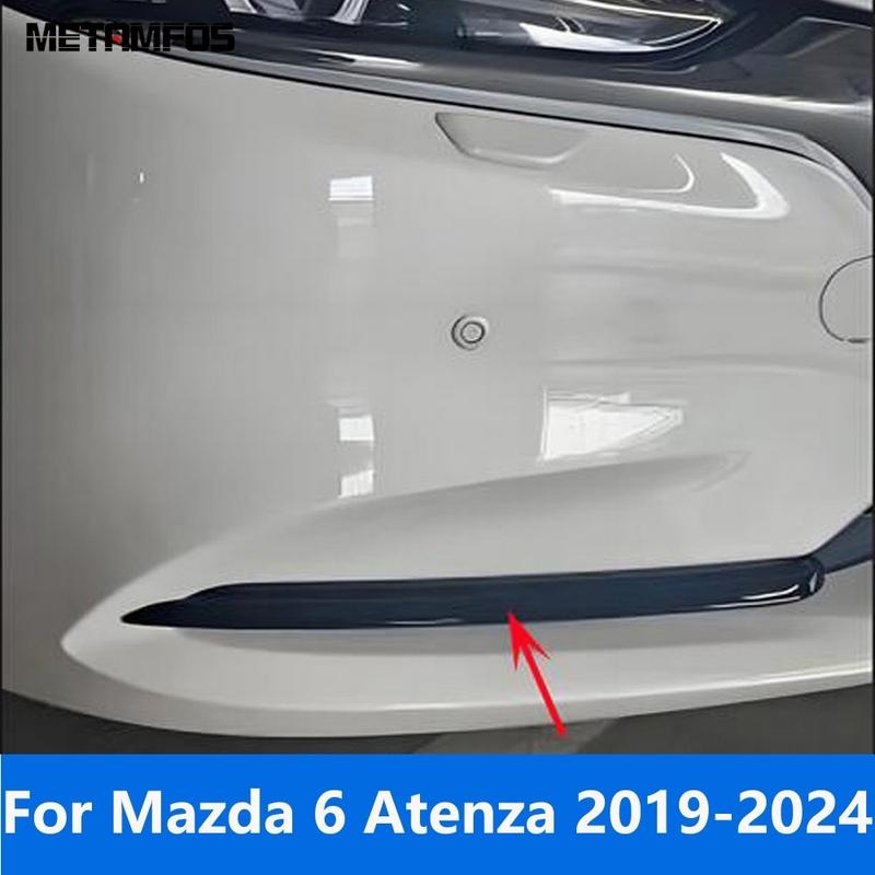 For Mazda 6 M6 Atenza - 2024 Carbon Fiber Front Fog Light Lamp Eyelid Eyebrow Foglight Molding Trim Car Accessories