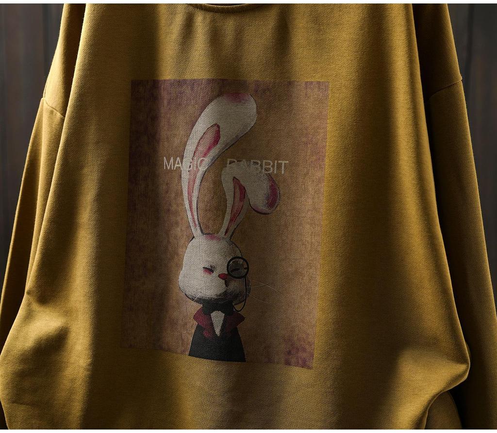Women's Versatile Cartoon Print Sweatshirt - Fashionable Loose Fit for Spring & Autumn
