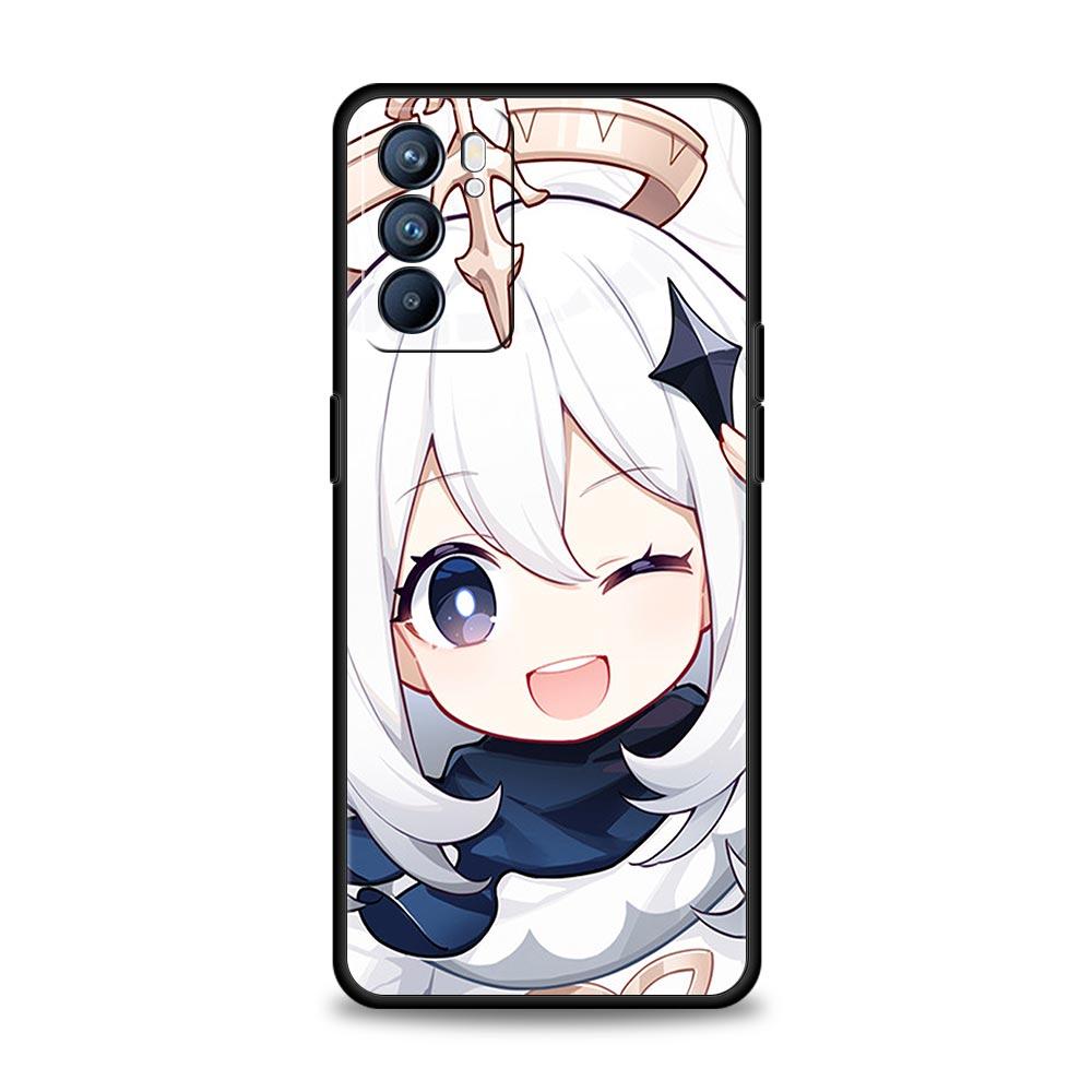 Genshin Impact Game Phone Case For Oppo A54 A53 A52 A9 2020 A15 A95 A16 A76 A74 A12 Find X5 Reno7 Reno6 Pro Plus 5G Black Cover