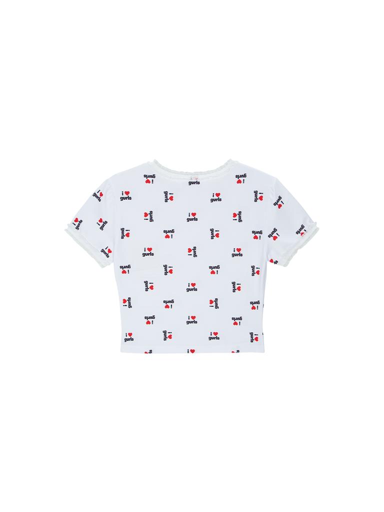 ASIF CALIE Love Gurls Graphic Crop T-Shirt White