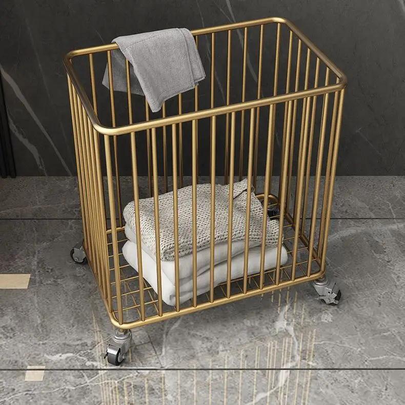 Großer Aufbewahrungskorb für Nordic Dirty Luxury Wäsche Kleidung Spielzeug Organisation Mit Rädern Und Gestell Für Hotel
