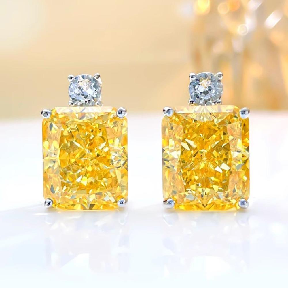 Elegant Women Jewelry Set Perfume Bottle Earrings High Carbon Diamond Necklace Ice Cut Pendant Gemstone Ring Luxury