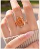 Stainless Steel Rings for Women Dried Flower Resin Jewelry Dainty Geometric Open Adjustable Vintage Floral Rings Waterproof